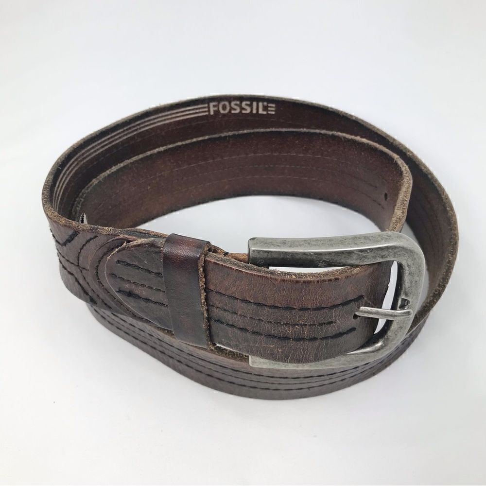 Fossil Brown Leather Belt 